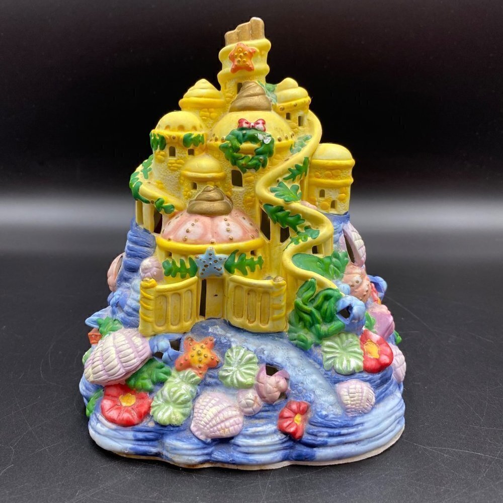 Disney Ceramic Table Night Light Lamp Mermaid Under The Sea Sandcastle City